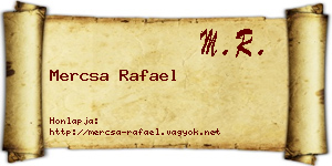 Mercsa Rafael névjegykártya